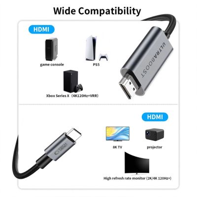 7. Tech-Protect UltraBoost USB-C HDMI 2.1 60HZ Video Cable 300 cm - Gray