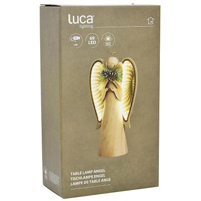 5. DECORATIVE WOODEN ANGEL LED height: 30CM USB