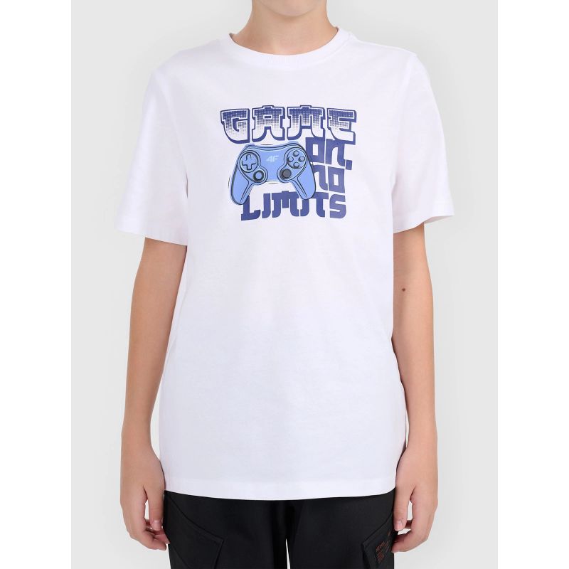 Boy's printed T-shirt 4F 4FJWAW26TTSHM3517-10S