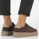 13. Women's leather platform sneakers, brown, Filippo DP6119