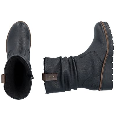 11. Women's insulated wedge ankle boots black Rieker X9155-00