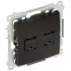 SIMON 54 BLACK MODULE COMPUTER SOCKET 2X UAE 8 CAT.6 UTP WITH DUST COVER FLAT