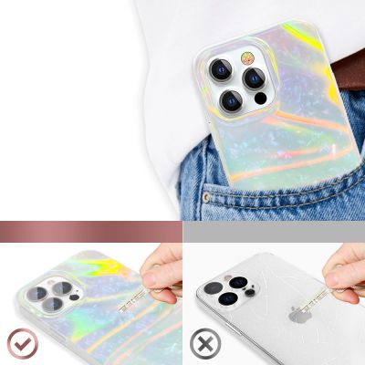 6. Kingxbar Shell Series luxury elegant phone case for iPhone 13 Pro pearl-mint