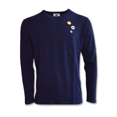 Men's Longsleeve Wood Wood Mel patches sweatshirt - 10235402-2323-Navy