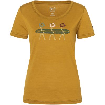 Women’s SUPER.NATURAL W Surfing Flowers Tee yellow