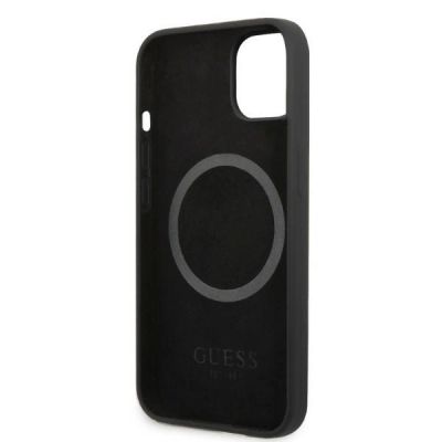 7. Guess Silicone Logo Plate MagSafe case for iPhone 13 mini - black