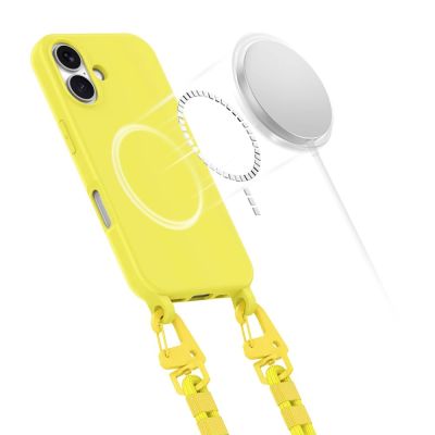 2. Tech-Protect MagNecklace MagSafe Case with Lanyard for iPhone 16 - Yellow