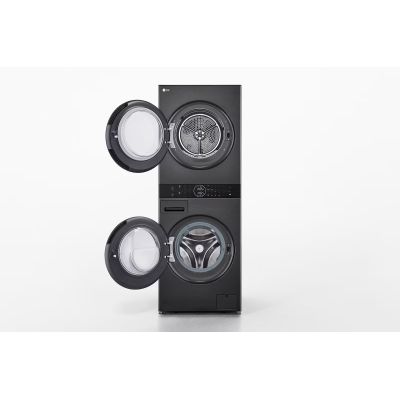 2. WashTower LG WT1210BBF 12/10kg AI DirectDrive washer-dryer with TurboWash heat pump, black