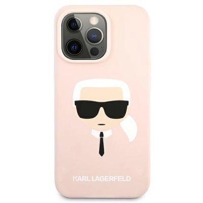 3. Karl Lagerfeld Silicone Karl`s Head Case for iPhone 13 Pro Max 6.7" - Light Pink