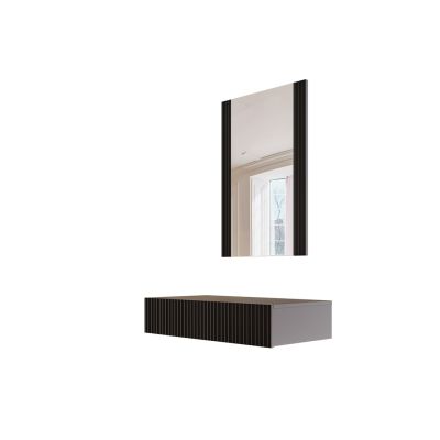 3. Dressing table with mirror PAFOS 80x41.6x100 black matt
