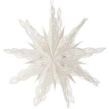 HANGING PAPER DECORATIVE SNOWFLAKE STAR 75 CM WHITE, 9-POINTED