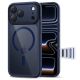 Tech-Protect Magpeak Magsafe CC Case for iPhone 17 Pro - Clear Navy Blue