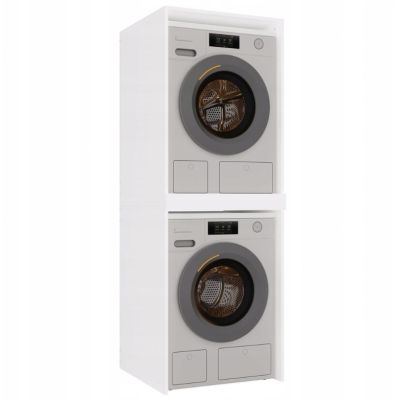 POLA TWIN WASHING MACHINE AND DRYER CABINET, WHITE