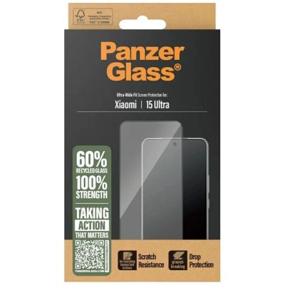 4. PanzerGlass Ultra-Wide Fit Tempered Glass w. Black Frame for Xiaomi 15 Ultra