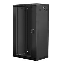 Lanberg WF01-6422-10B rack cabinet (22U; 1082mm / 600mm / 450 mm; wall-mounted; openable; 19''; black)