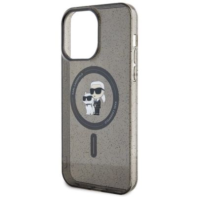 6. Karl Lagerfeld Karl&Choupette Glitter MagSafe case for iPhone 15 Pro Max - black