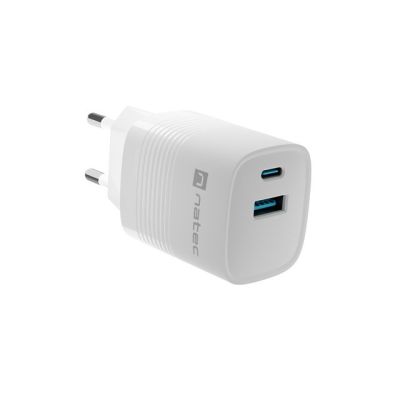 3. NATEC CHARGER RIBERA GAN 1X USB-A + 1X USB-C 30W WHITE NUC-2140