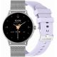 GRAVITY GT12-6 Women's Smartwatch Purple Silicone Strap + Silver Bracelet