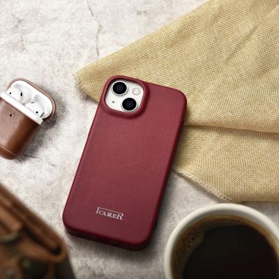 24. iCarer CE Premium Leather Folio Case iPhone 14 Plus Magnetic Flip Leather Folio Case MagSafe Red (WMI14220715-RD)