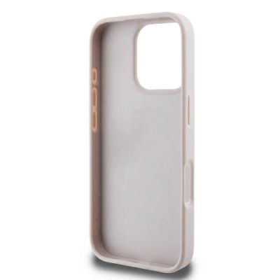 7. Guess Leather 4G Triangle Strass MagSafe Case for iPhone 16 Pro Max - Pink