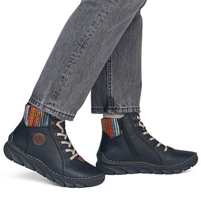 6. Rieker 55040-00 comfortable black women's ankle boots