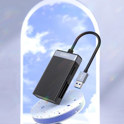 5. Orico CL4D-A3 USB-A 3.0 SD microSD CF MS 5 Gb/s Memory Card Reader - Black and Silver