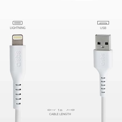 5. SBS TECABLEUSBIP589W USB-A - Lightning Cable - White