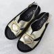 3. Women's gold leather wedge sandals S.Barski KV51-031