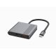 11. GEMBIRD 3-IN-1 USB TYPE-C MULTI ADAPTER (USB PORT + HDMI + USB-C VIDEO), GRAY
