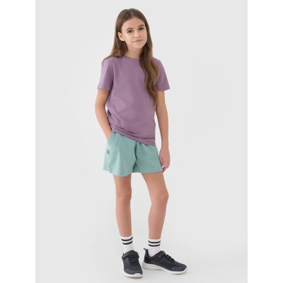 2. Regular plain girls' T-shirt 4F 4FJWSS25TTSHF2177-51S