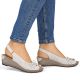 5. Women's leather wedge sandals with bow Rieker 624H1-60