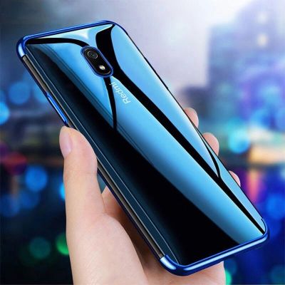 7. Clear Color Case Gel TPU Electroplating frame Cover for Xiaomi Redmi 8A black