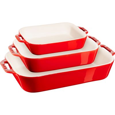 11. Set of 3 rectangular ceramic dishes STAUB 40508-171-0 - red