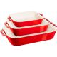 11. Set of 3 rectangular ceramic dishes STAUB 40508-171-0 - red