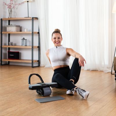 5. KA10 BLACK ABS WHEEL AUTOMATIC WHEEL FOR EXERCISING THE ABDOMINAL MUSCLES WITH SUPPORT