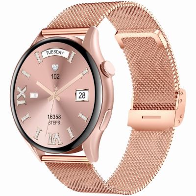 4. Smartwatch Gravity Rose Gold Strap + Bracelet GT11-5