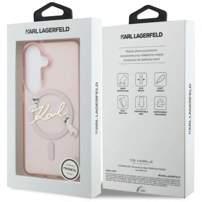 8. Karl Lagerfeld IML KC Script MagSafe Case for Samsung Galaxy S26 - Pink