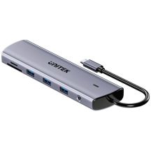 UNITEK D1113BGY01 Hubs and Concentrators 2 x USB 3.2 Gen 2 (3.1 Gen 2) Type-C 1000 Mbit/s Gray