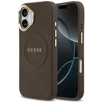 Guess Peony Hot Stamp MagSafe Case for iPhone 17 - Brown