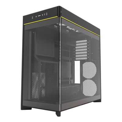 3. Montech HS02 PC Case, Midi-Tower, ATX, Tempered Glass, ARGB
