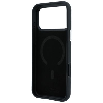 7. BMW Sign Deboss Quilted Metal Logo MagSafe Case for iPhone 18 Pro / 17 Pro - Black
