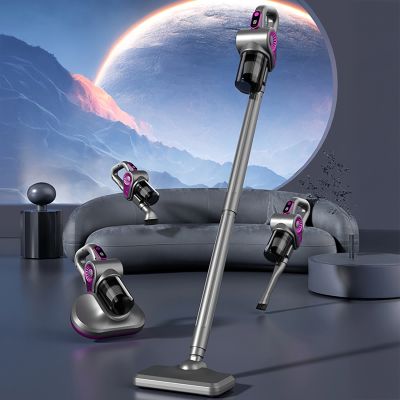 3. 4-in-1 Vertical Handheld Vacuum Cleaner with Dust Mite Removal Brush - Gray