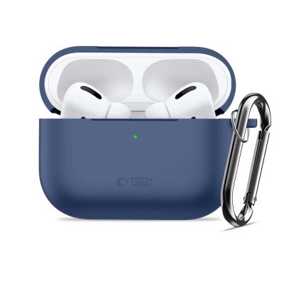 3. Tech-Protect Silicone Hook Case for AirPods Pro - Navy Blue