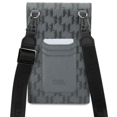 5. Karl Lagerfeld Case KLWBSAKHPCG Handbag - Silver Saffiano Monogram Choupette