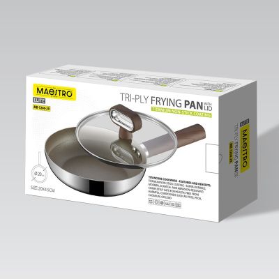 6. TITANCORE 20 cm Frying Pan with Lid MR-1260-20 MAESTRO