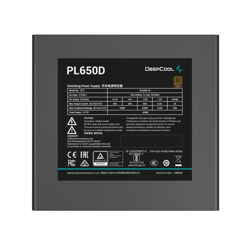 7. DeepCool PL650-D 650W 80 Plus Bronze Power Supply