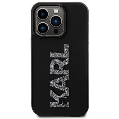 3. Karl Lagerfeld 3D Rubber Glitter Logo case for iPhone 15 Pro Max - black