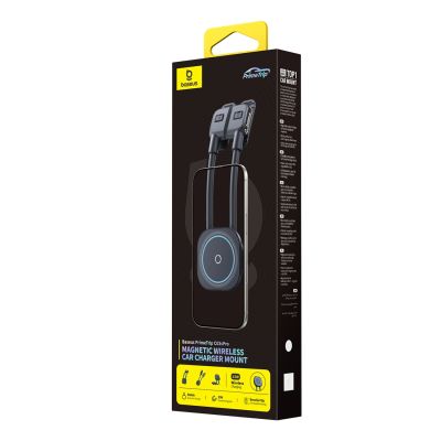 7. Baseus PrimeTrip C03sPro Car Holder for Dashboard with Adhesive Inductive Charger - Black