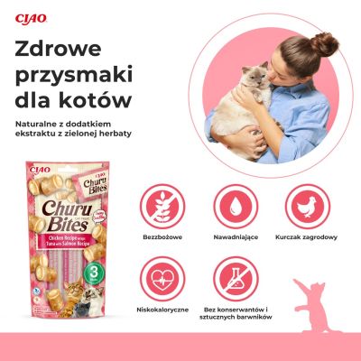 2. CHURU Bites Tuna & Salmon for cats 3x10g