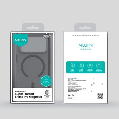 21. Nillkin Super Frosted Shield Pro MagSafe Compatible Case for iPhone 17 Pro - Transparent Black